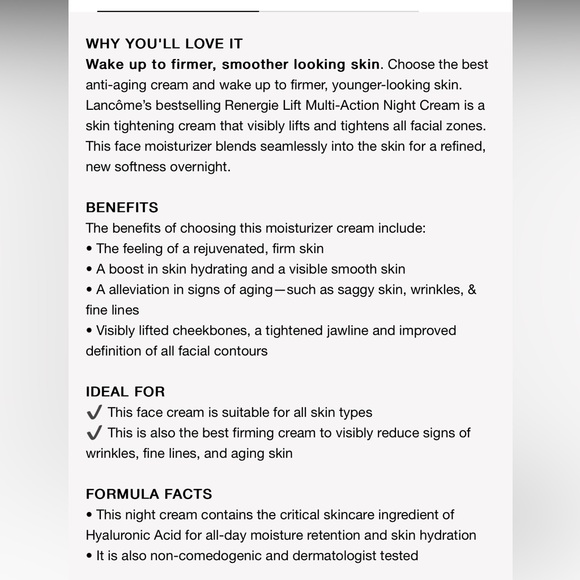 NEW 3x15 ml LANCÔME RENERGIE NUIT MULTI LIFT CREAM BUNDLE + BONUS COSMETICS BAG - Picture 4 of 10